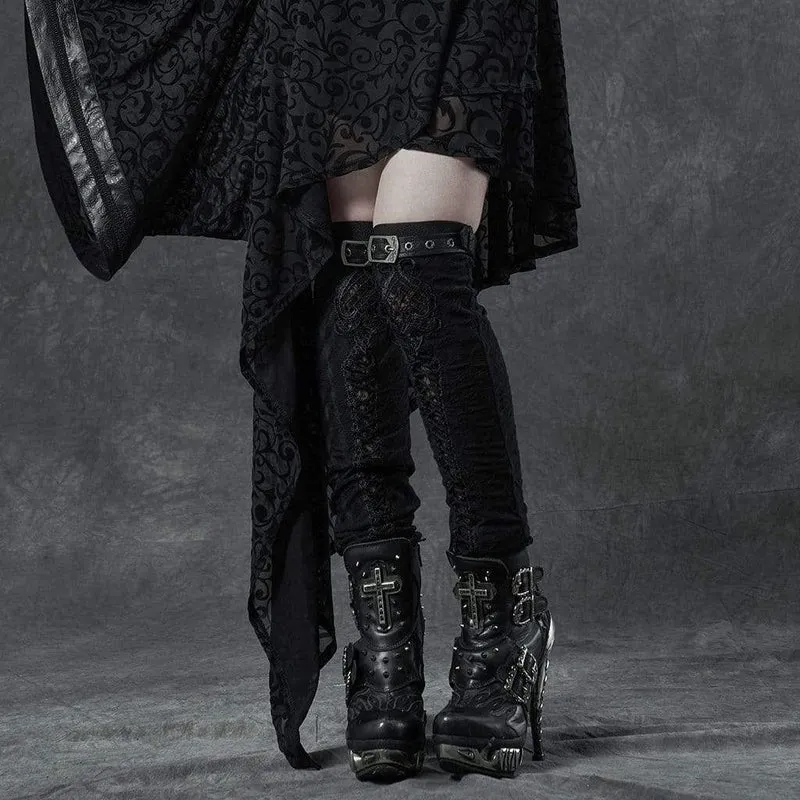 Damen Gothic Ripped Fitted Beinlinge