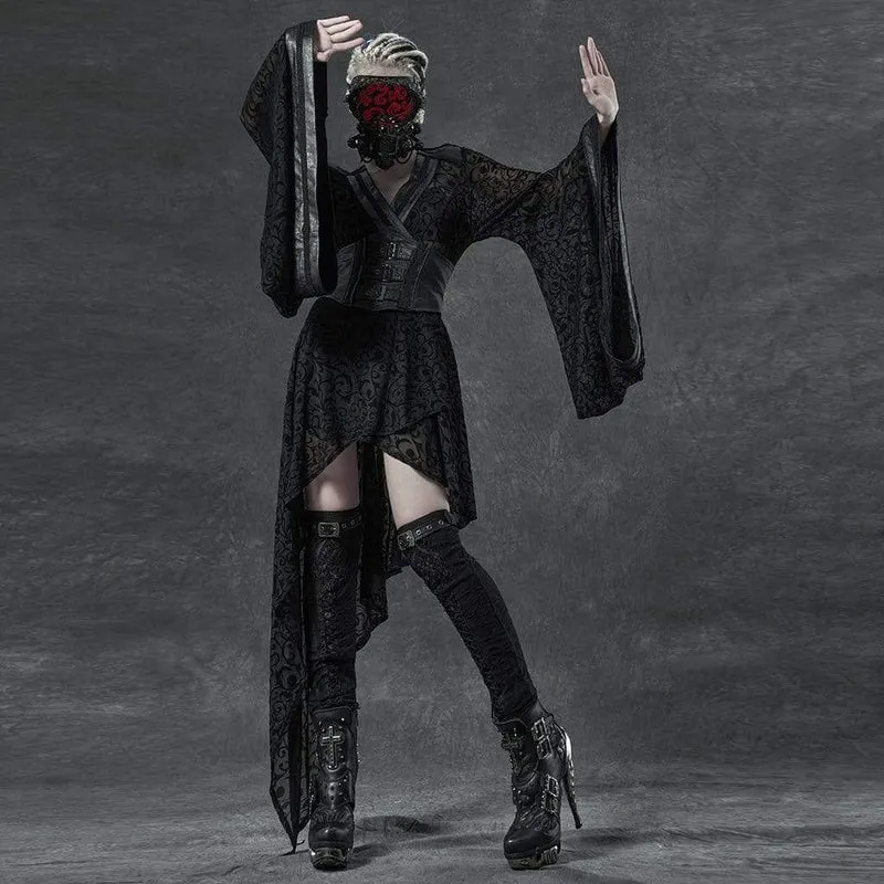 Damen Gothic Ripped Fitted Beinlinge