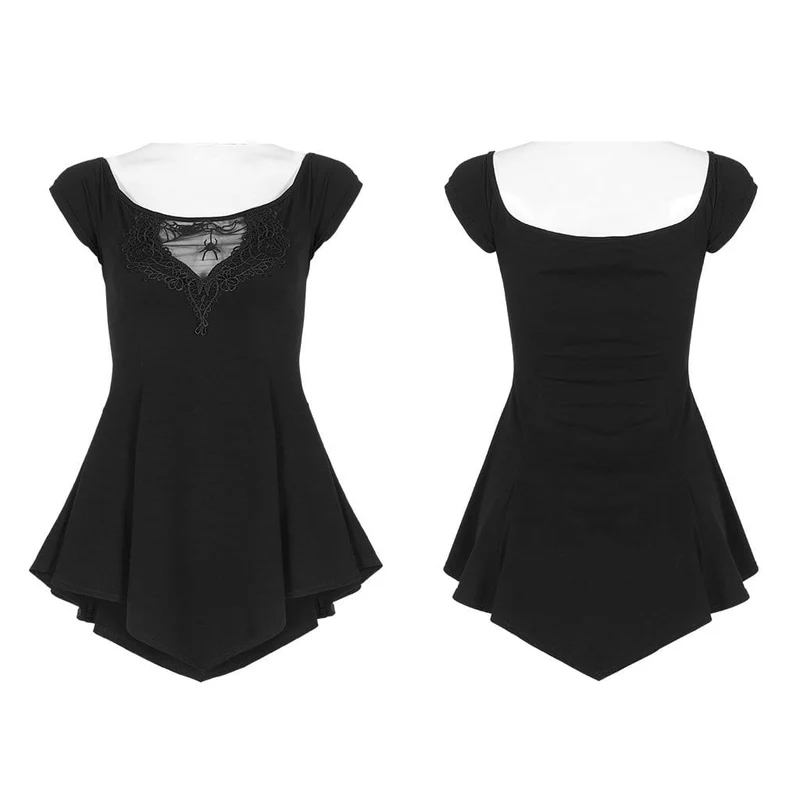 Damen Gothic Spider Lace Collar Blusen