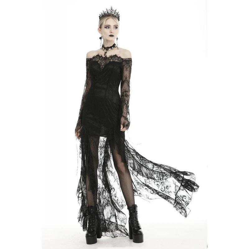 Schulterfreie Gothic-Brautkleider mit Spitze für Damen