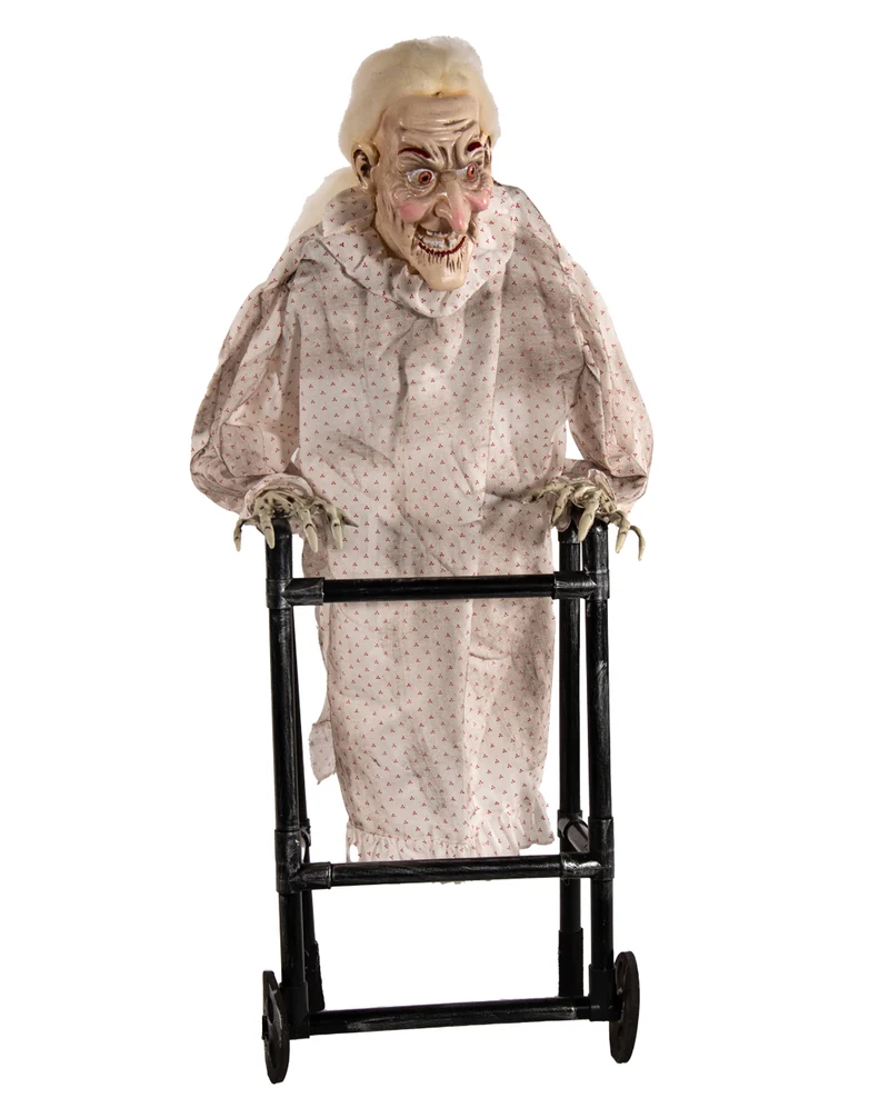 Alte Oma mit Rollator mit Bewegung & Ton 72cm