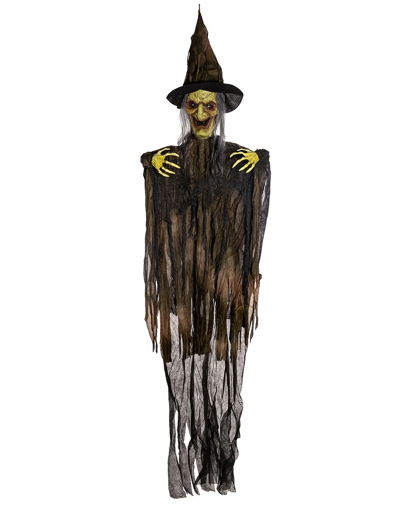 Unheimliche Waldhexe mit Sound, Licht & Bewegung 153cm