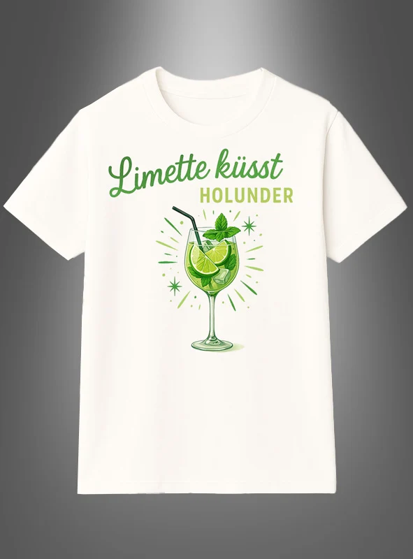 Cocktail T-Shirt Limette küsst Holunder