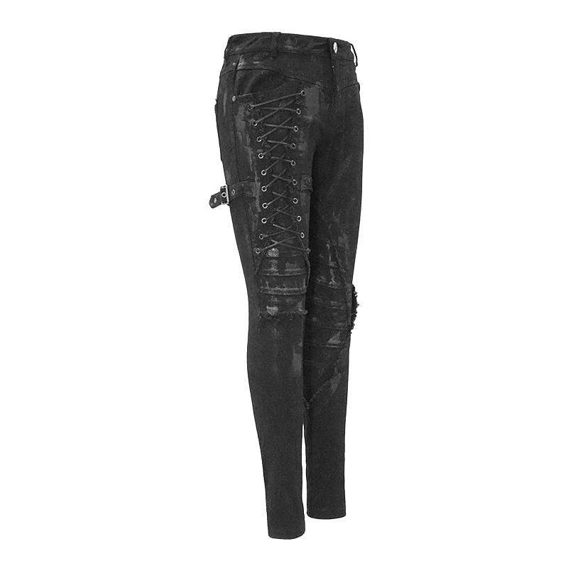 Damen Gothic Seile ausgefranst schlanke lange Hosen