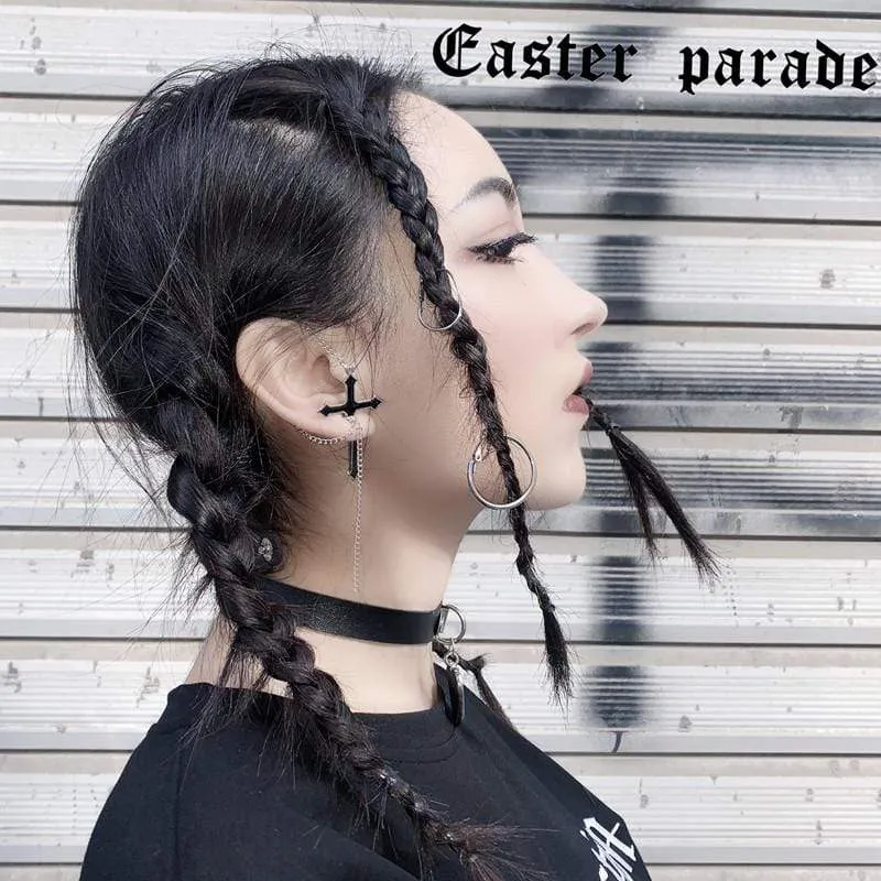 Gothic Cross Chain Ohrringe für Frauen