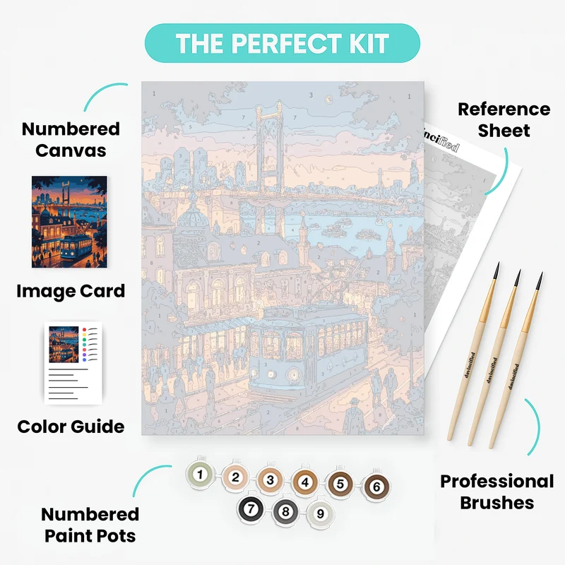 Istanbul at Night - Paint by Numbers Kit