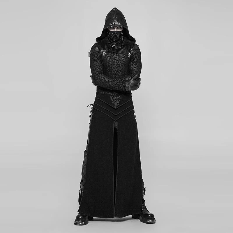 Herren Punk Kunstleder Gesichtsmaske