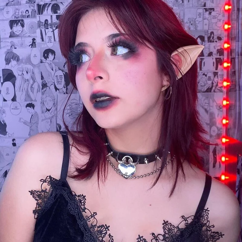 Frauen Punk Rivet Heart Choker Halskette mit Schlüssel