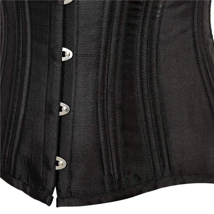 Damen Gothic Pure Color 24 Stahl Unterbrust Korsetts ohne Knochen