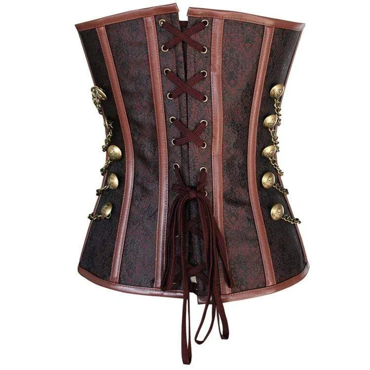 Steampunk-Überbrustkorsetts für Frauen mit Ketten