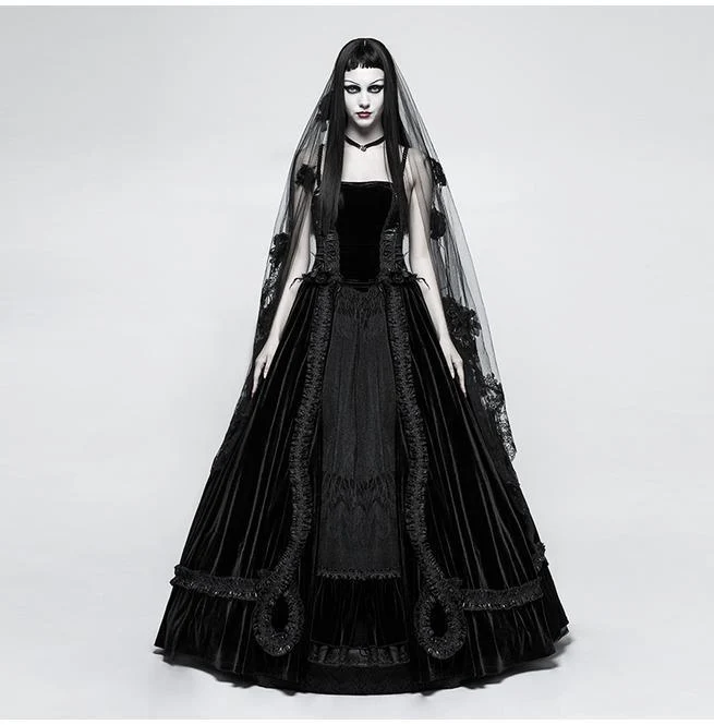 Damen Gothic wunderschöne Lace Floral Veil / Schal