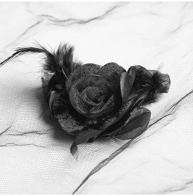 Damen Gothic wunderschöne Lace Floral Veil / Schal