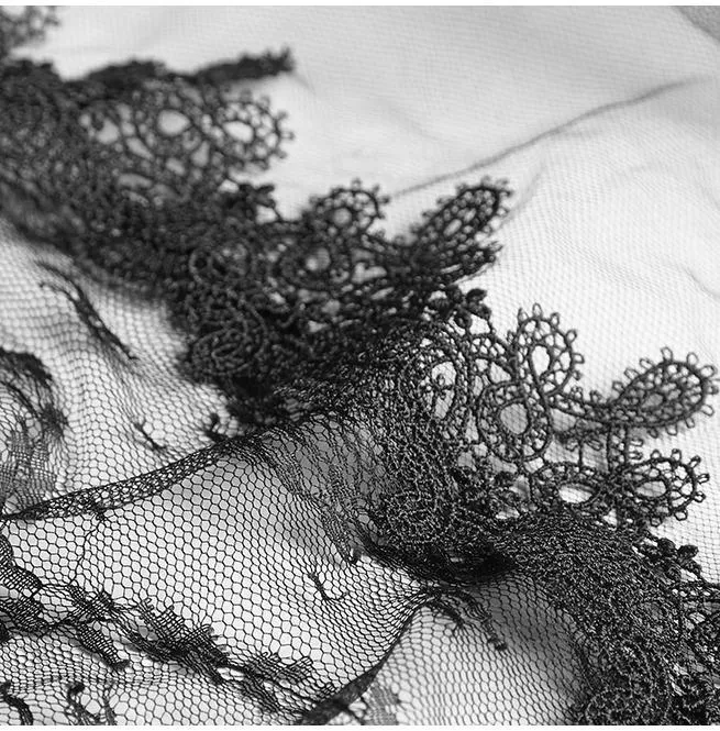 Damen Gothic wunderschöne Lace Floral Veil / Schal