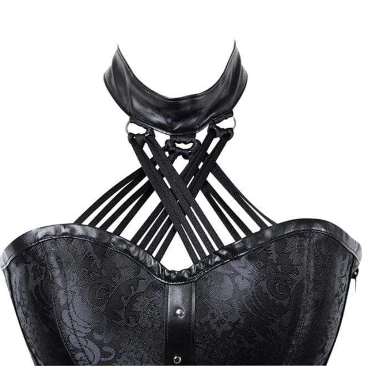 Damen Gothic Side Zipper Neckholder Top Korsetts