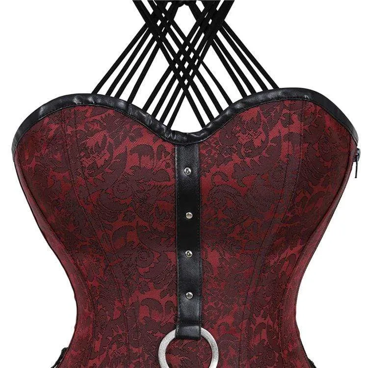 Damen Gothic Side Zipper Neckholder Top Korsetts