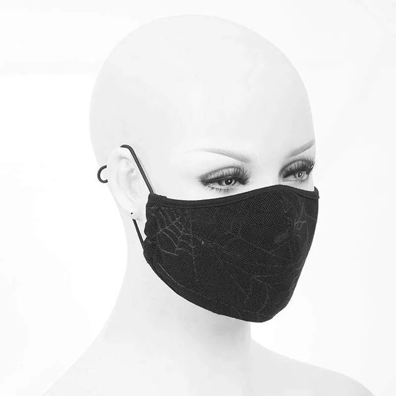 Unisex Gothic Spider Web Masken mit Einwegfiltereinsatz XNUMXer-Set