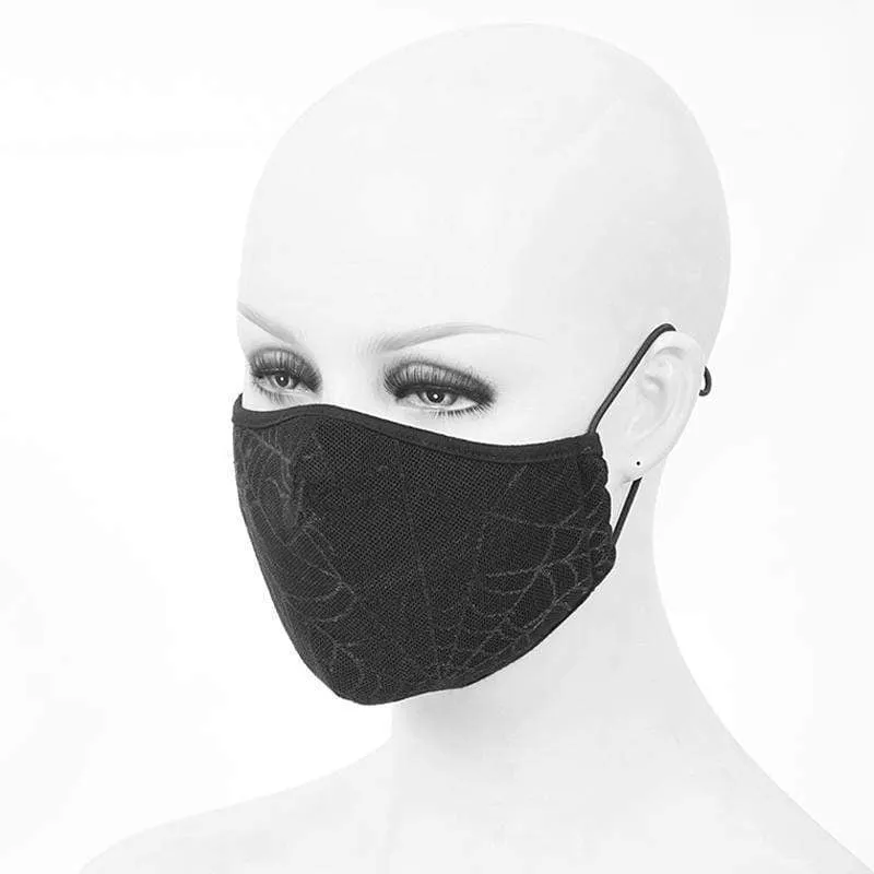 Unisex Gothic Spider Web Masken mit Einwegfiltereinsatz XNUMXer-Set