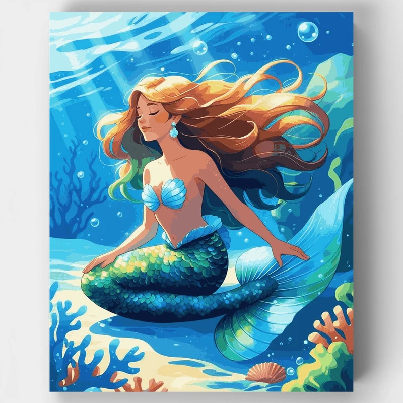 Mermaid Under the Sea - Paint by Numbers Kit