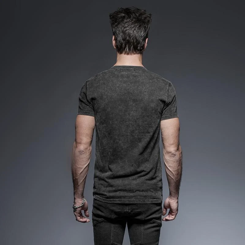 Herren Punk Zipper Lace Up T-Shirt mit Trägern