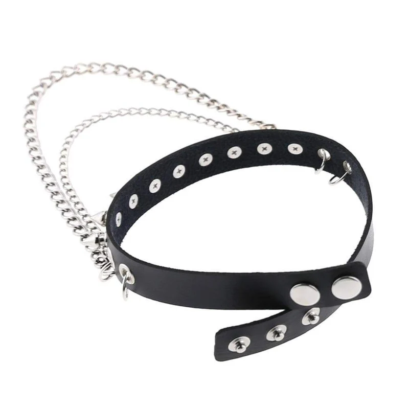 Damen Punk Nieten & Ketten Halsreifen