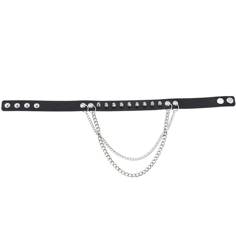 Damen Punk Nieten & Ketten Halsreifen