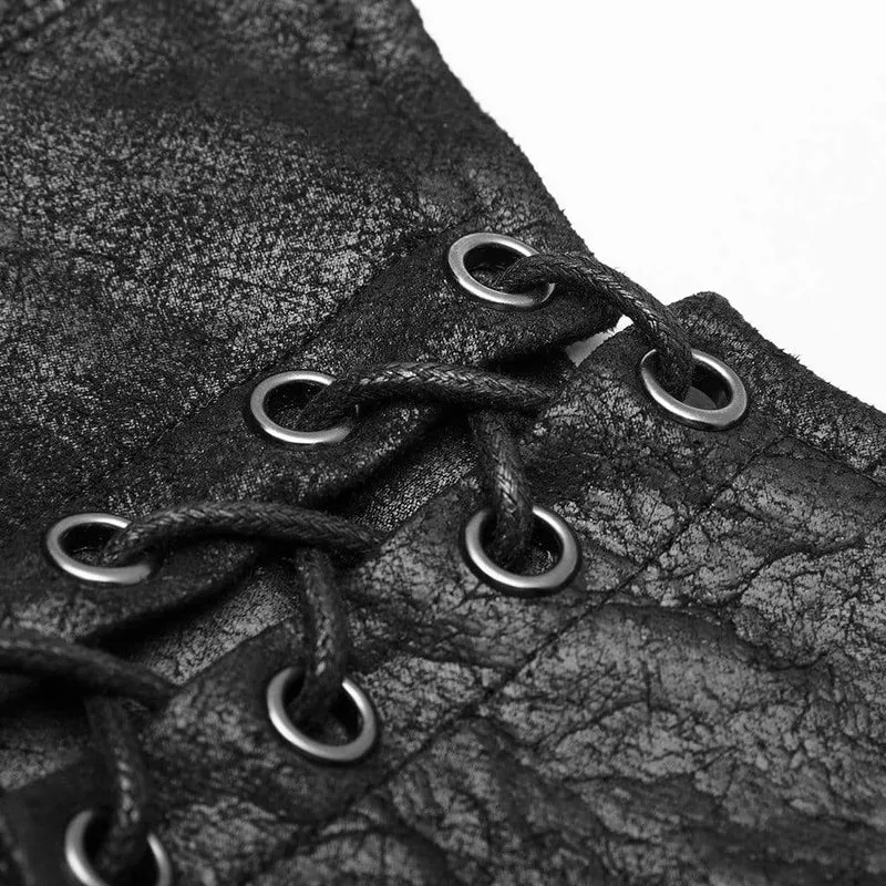 Damen Goth Stand Collar Cutout Fledermausgeschirr