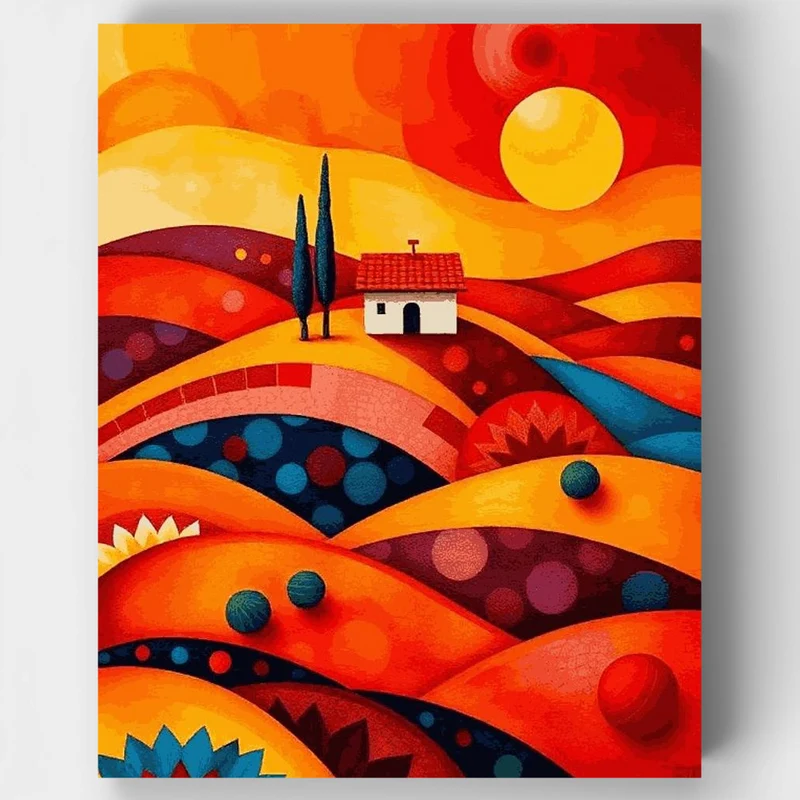 "Golden Sunset Hills" Paint by Numbers Kit