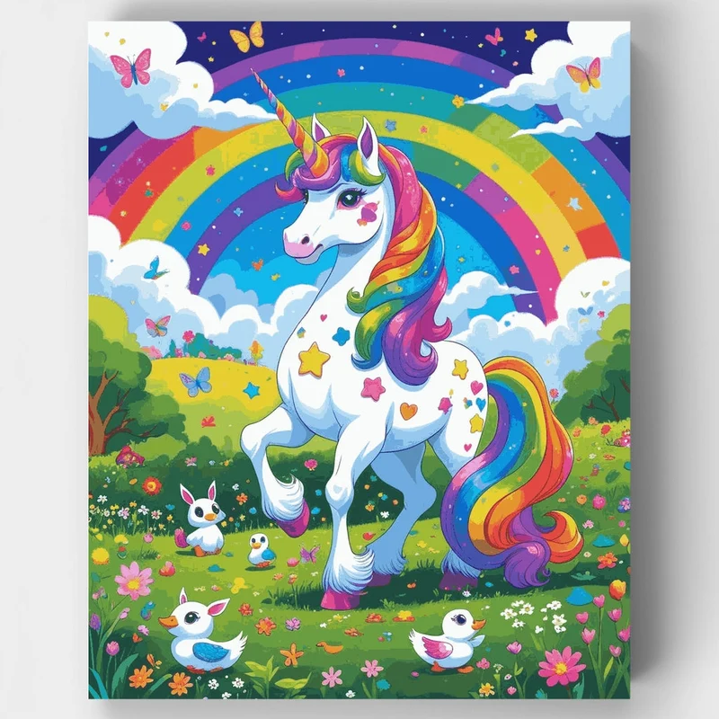Rainbow Unicorn Magic - Paint by Numbers Kit