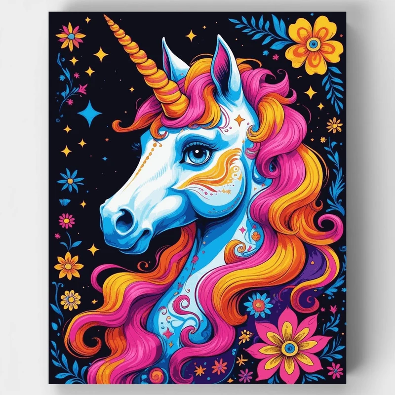 Magical Rainbow Unicorn - Paint by Numbers Kit