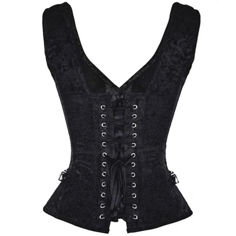 Frauen Gothic Jacquard Overbust Korsetts