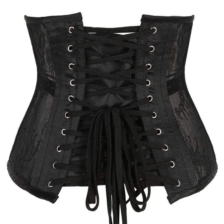 Damen Gothic 10-Stahlknochen Mesh Underbust Korsetts