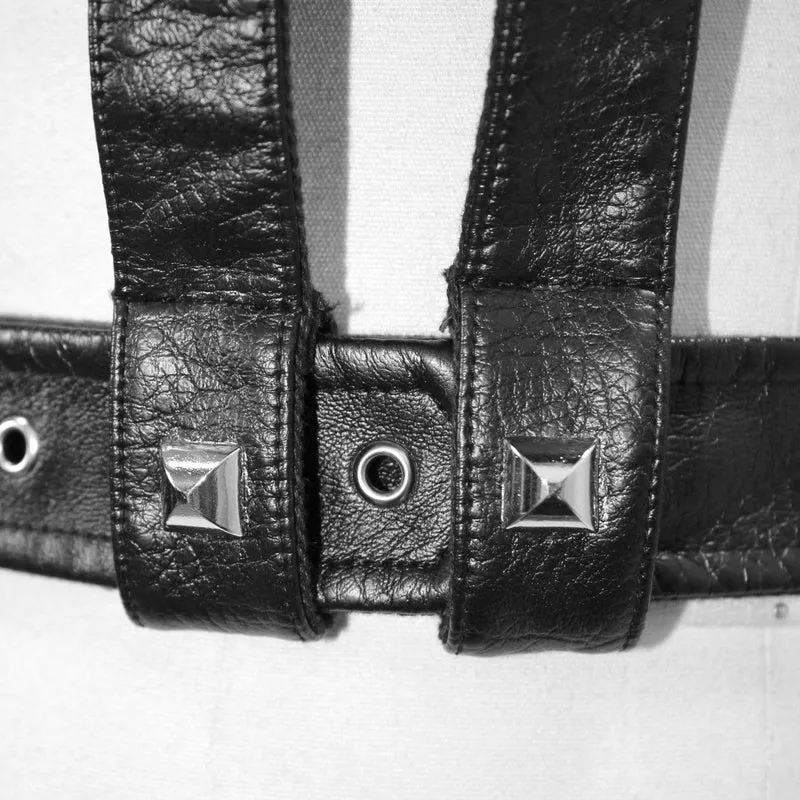 Damen Gothic Punk PU Leder Taschengeschirr