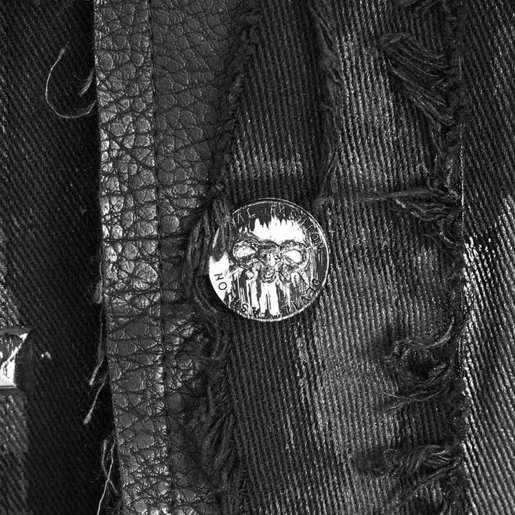 Herren Punk Skull Rivets Ripped Weste
