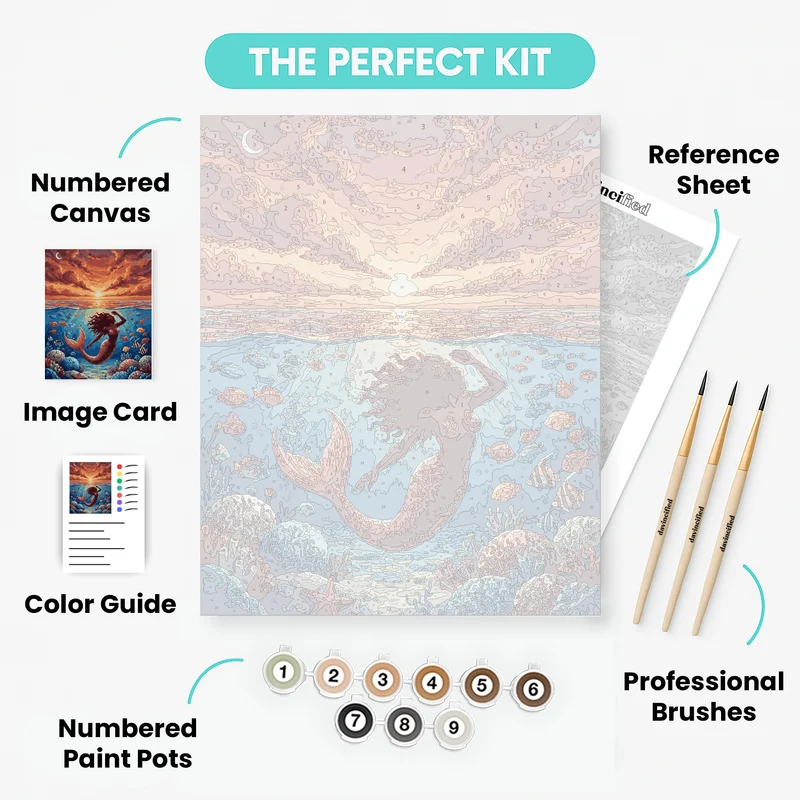 Mermaid Sunset Reef - Paint by Numbers Kit