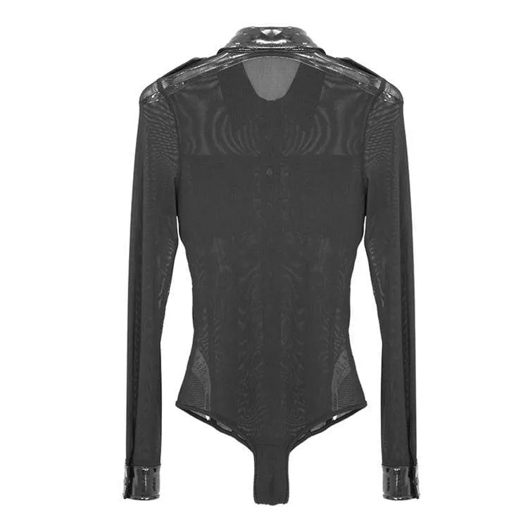 Frauen Goth Sheer Mesh Romper