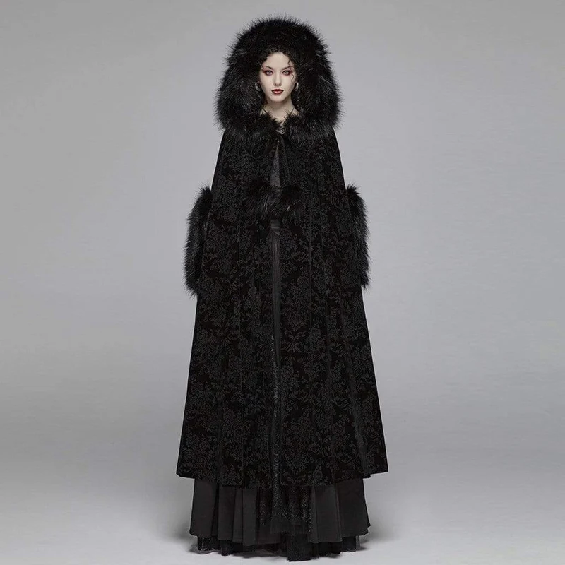 Frauen Goth Wollmantel mit Kapuze