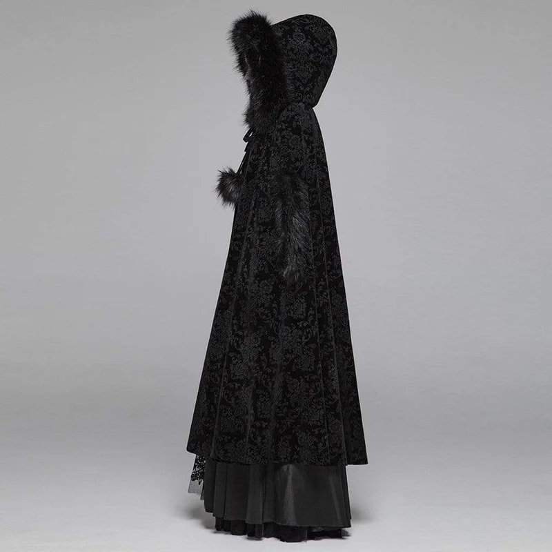 Frauen Goth Wollmantel mit Kapuze