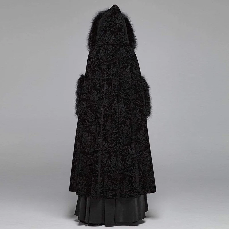 Frauen Goth Wollmantel mit Kapuze