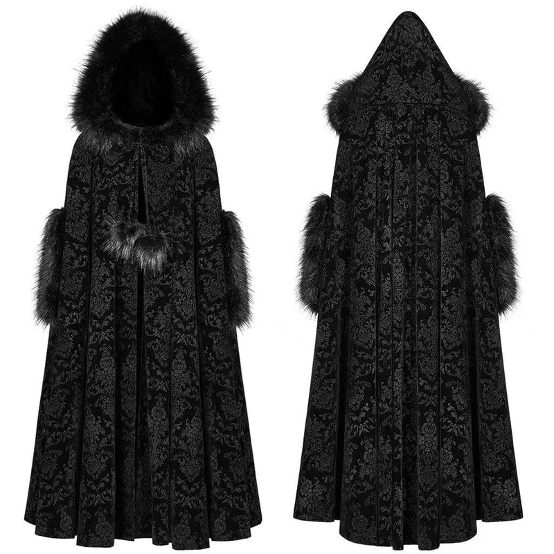 Frauen Goth Wollmantel mit Kapuze