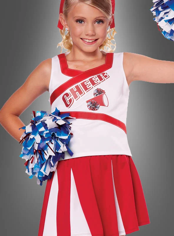 Cheerleader Kostüm Kinder mit Pompons