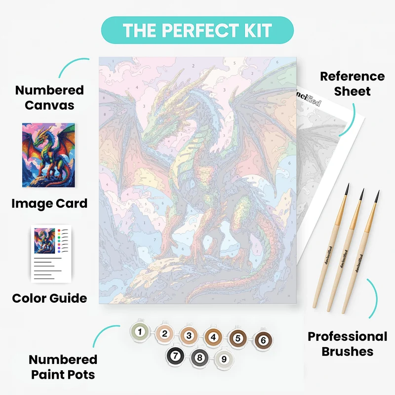 Rainbow Dragon - Paint by Numbers Kit
