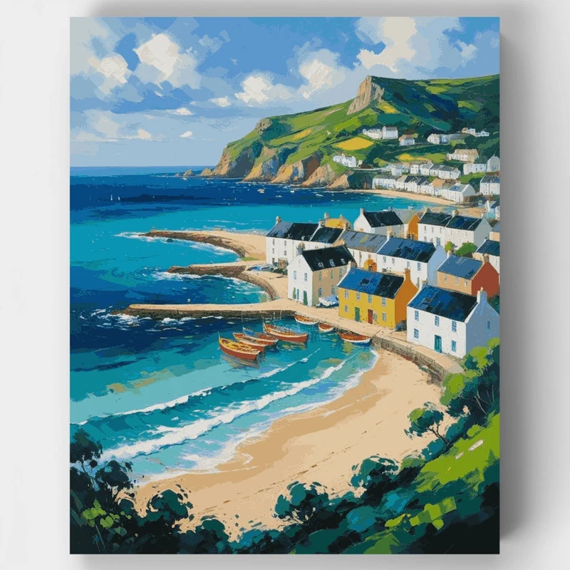Cornwall Harbour Village - Paint by Numbers Kit