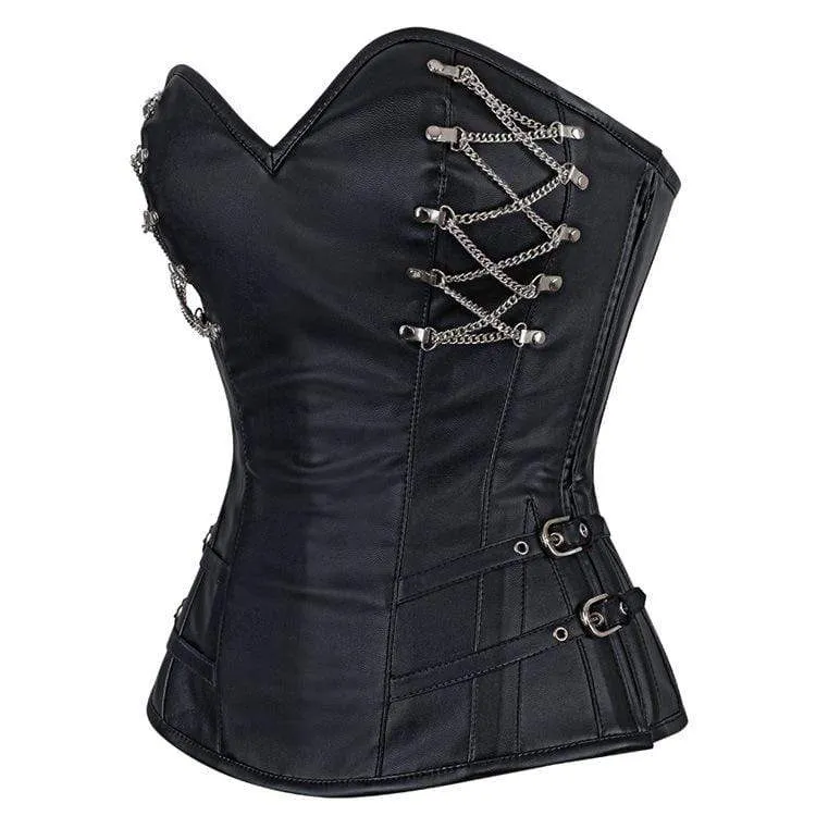 Damen Steampunk Mehrketten-Overbust-Korsetts mit T-Rücken