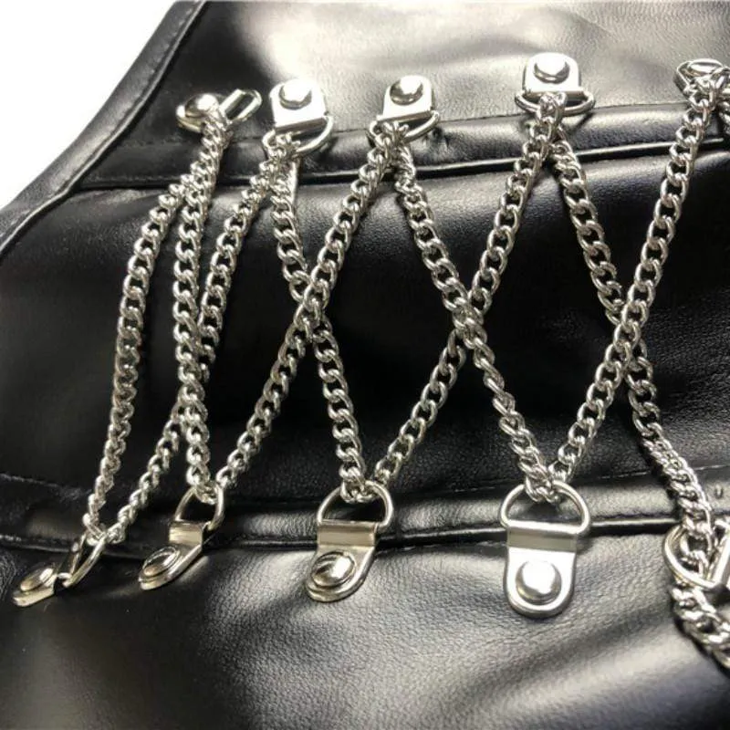 Damen Steampunk Mehrketten-Overbust-Korsetts mit T-Rücken