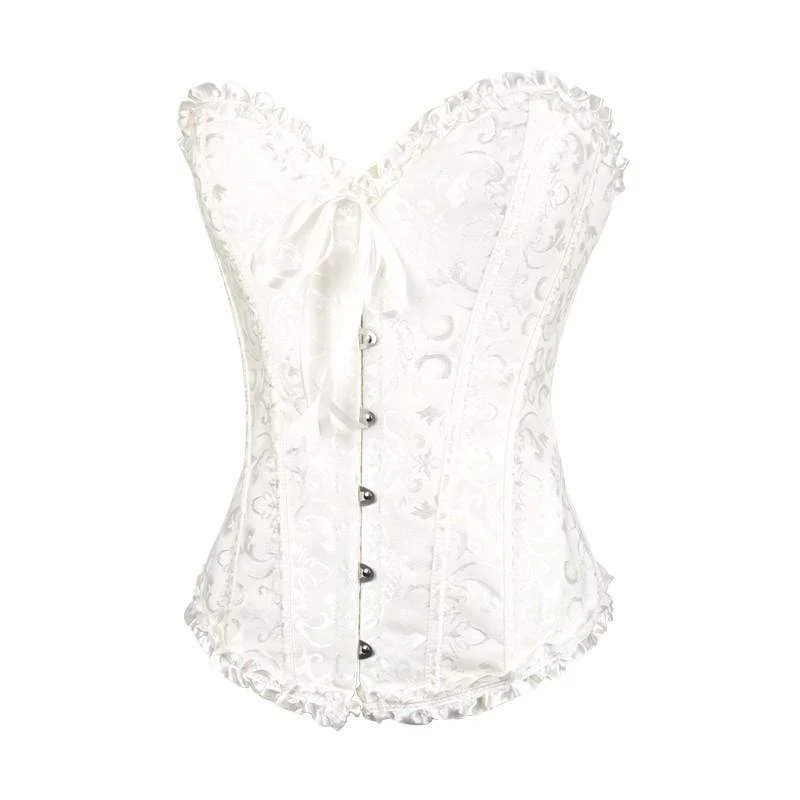 Damen Gothic Schnür Jacquard Overbust Korsetts