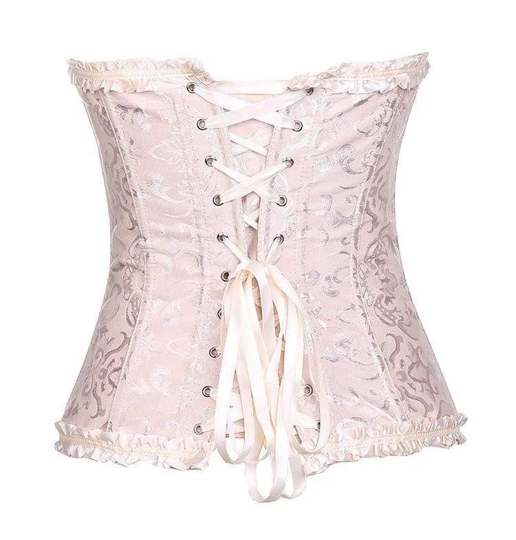 Damen Gothic Schnür Jacquard Overbust Korsetts