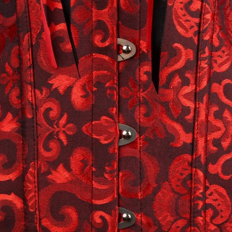 Damen Gothic Schnür Jacquard Overbust Korsetts