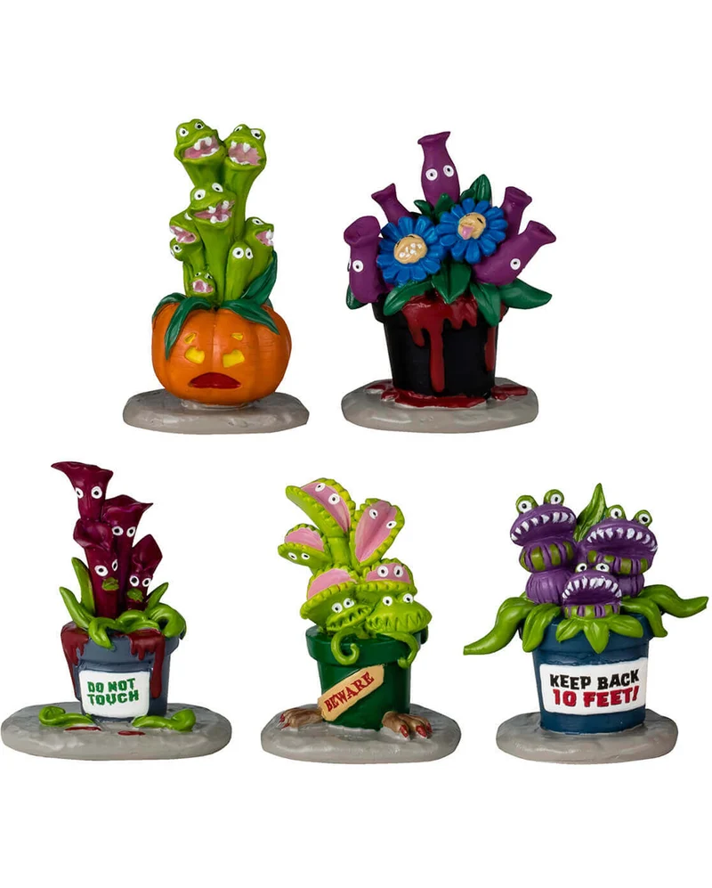 Lemax Spooky Town - Hungrige Horror Pflanzen 5 St.