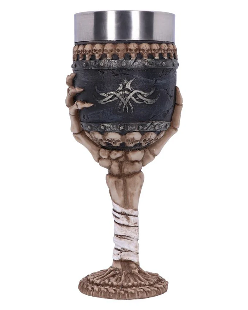 "Bitter Taste" Kelch mit Skeletthand 19cm