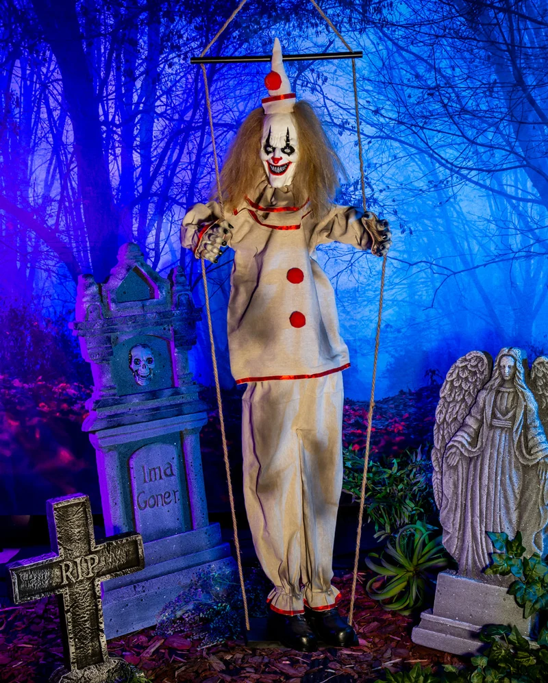 Sich schüttelnder Killerclown auf Schaukel 140cm